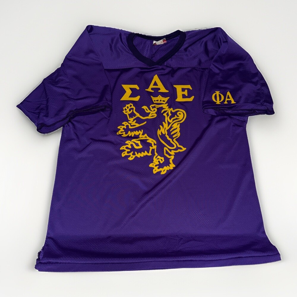 Vintage Sigma Alpha Epsilon Oversized Purple Jersey #34 Size XL